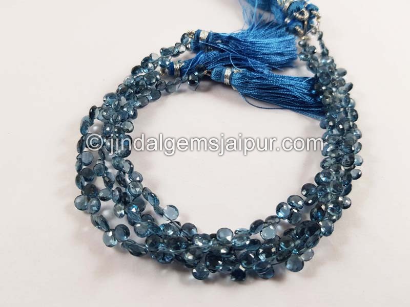 London Blue Topaz Faceted Heart Beads